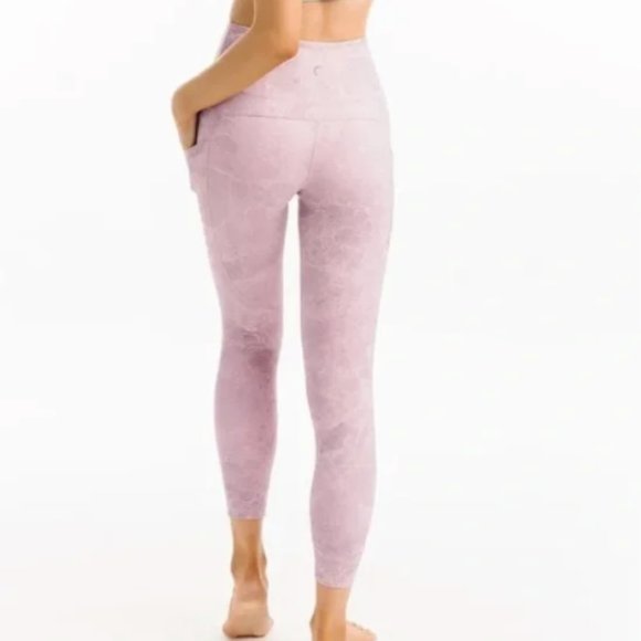 Zyia Pink Digital Granite Pocket Light n Tight High Rise 7/8 24" Leggings 4 NWOT - Picture 3 of 12